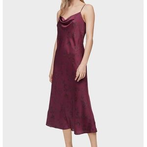 Calvin Klein Printed Cowl Neck Sleeveless Long Slip Dress